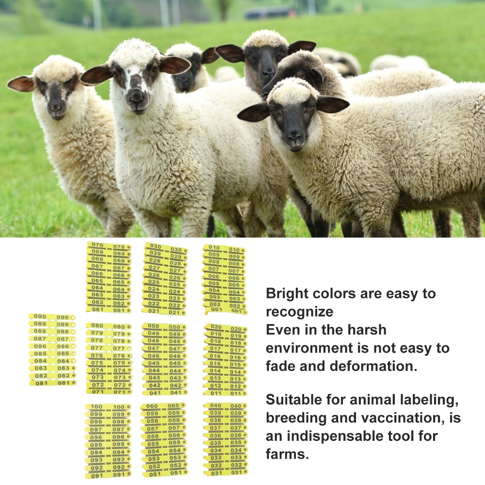 100 Adet Numara 001-100 Hayvan - Livestock Ear Tag incelemesi ve fiyatı